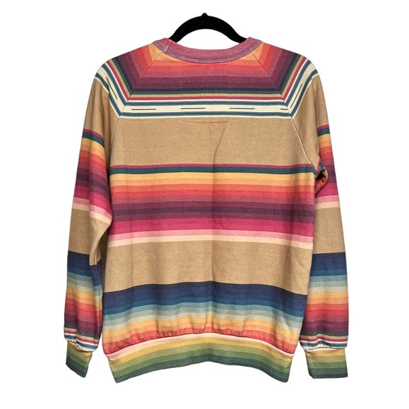 AVIATOR NATION TULUM BOLT STITCH SWEATSHIRT LIGHT KHAKI WOMEN’S SIZE SMALL - Picture 2 of 8